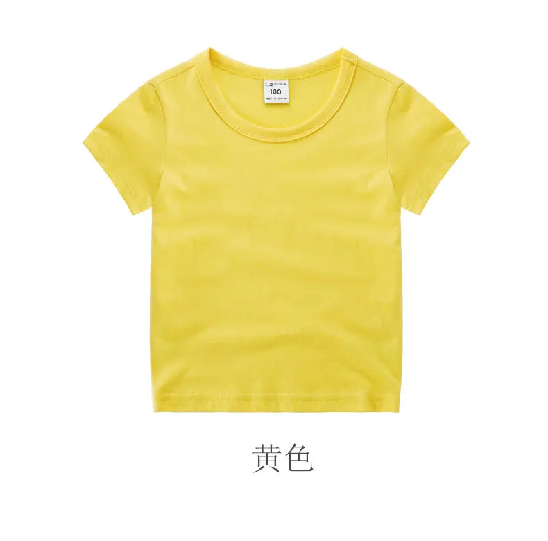 Summer Kids Short Sleeve T-Shirt Toddler Girls Cotton Colour Plain Tee Crewneck Boys T-Shirts Solid Tee Summer Children Clothes essential t shirt