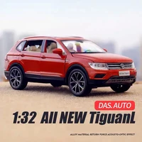 WELLY 1:32  VW TIGUAN SUV Alloy Car Diecasts & Toy Vehicles Car Model Sound and Light Pull back Car Toy For Kids Gift Ornaments 1