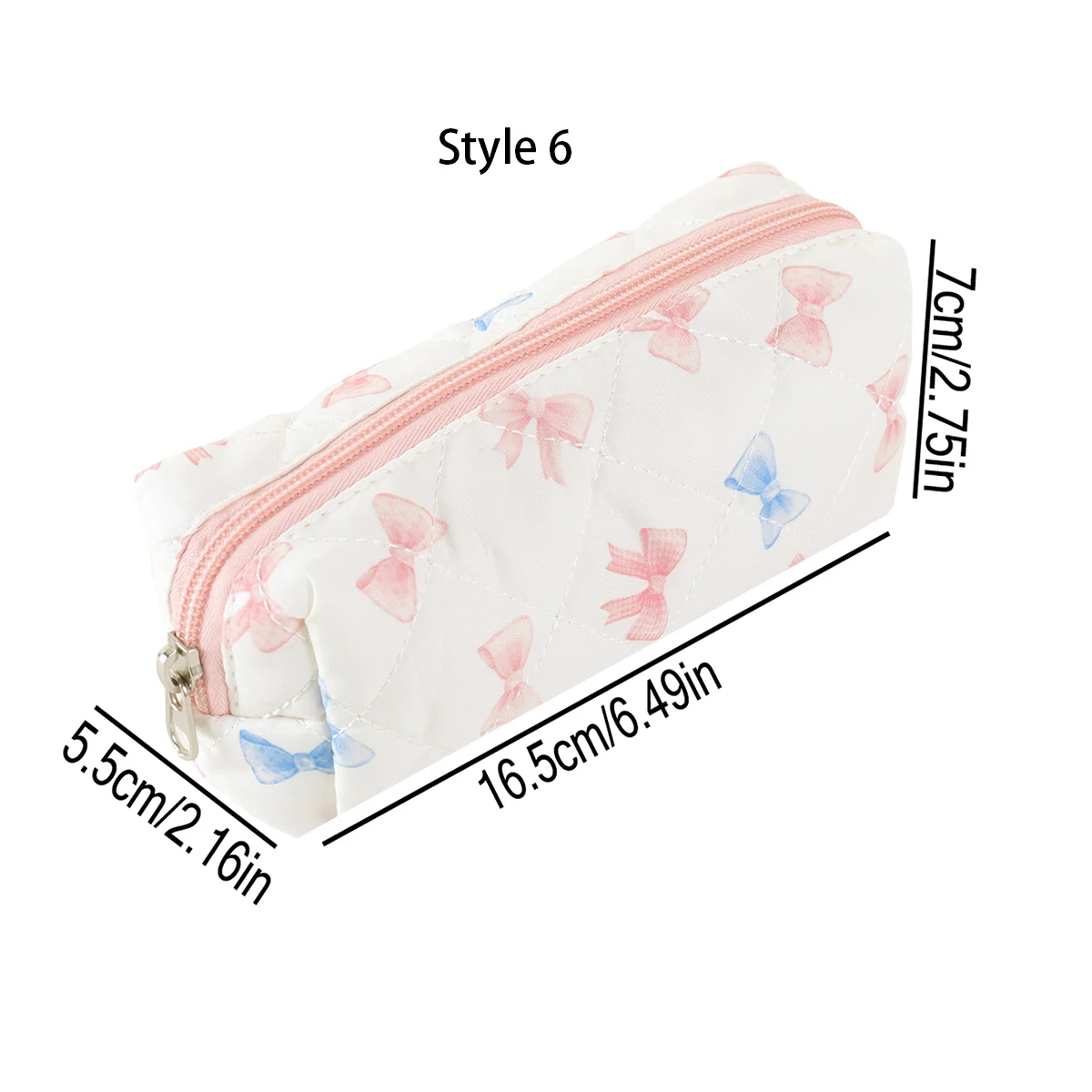 Rosojodg Blue Pencil Case, Portable, Cherry Floral Pattern, Storage Bag - View #5