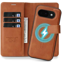 Versatile Detachable Leather Wallet Phone Case with Card Holder and Buckle - Google Pixel 9 ProXL (Brown)