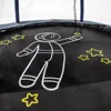 Mini Trampoline for Kids with Enclosure Net, 3-7 Years, 360° Handlebar, Space Theme