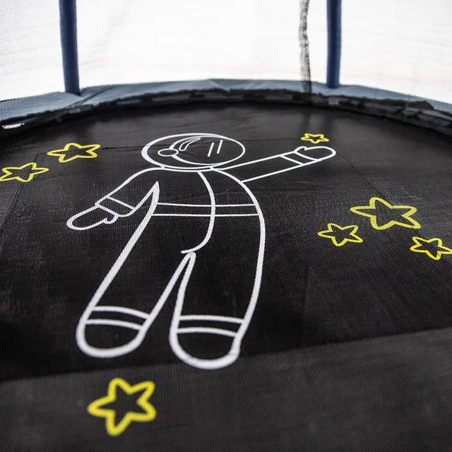 Mini Trampoline for Kids with Enclosure Net, 3-7 Years, 360° Handlebar, Space Theme