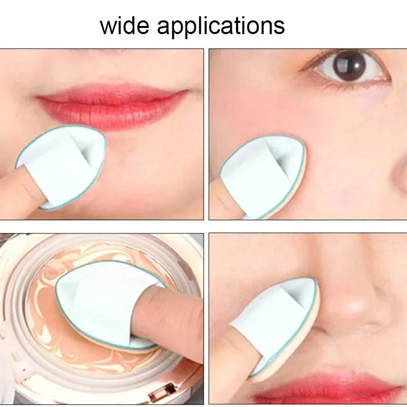 Description Picture 3 of item5/10Pcs Mini Finger Puff Foundation Small Air Cushion Powder Sponge Face Concealer BB Cream Cosmetic Applicator Makeup Tools