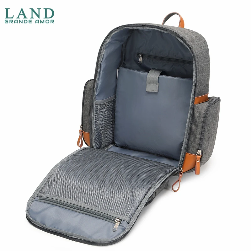 LAND Mommy Diaper Bags Baby Large Capacity Travel Nappy  Backpacks Mat Convenient Nursing insulation Bags for Mom Daddy MPB14 3