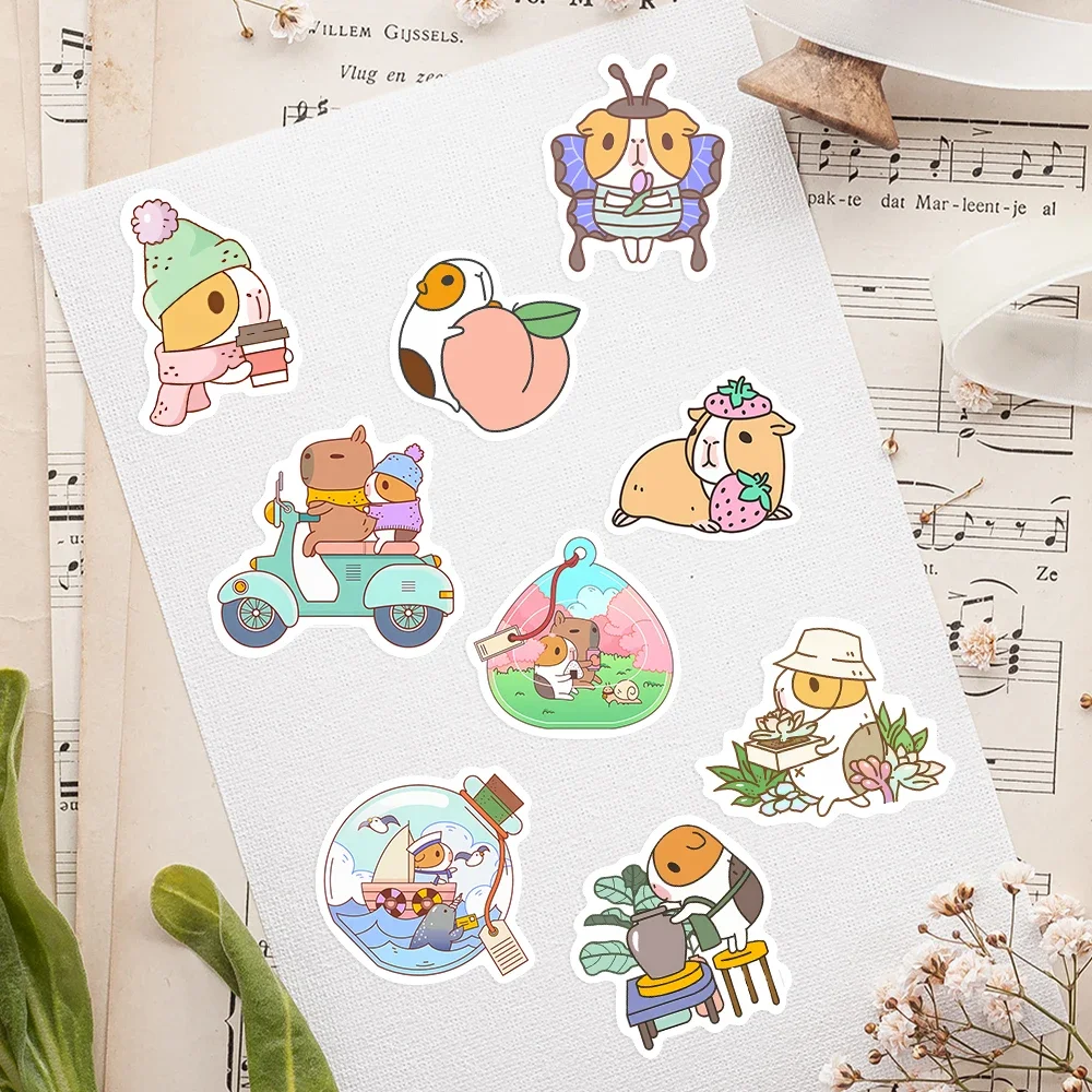 Decorative Stickers Kawaii Cute Cartoon Guinea Pig Stickers DIY Toy Gift Decorative Graffiti Decal for Phone Luggage Laptop Scrapbook Waterproof cartoon stickers,decorative stickers,paper stickers,adhesive stickers,animal stickers