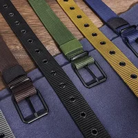 Men's Nylon Belt Porous Canvas Pin Buckle Belt Outdoor Sports Belt Women's Trendy Belt With Jeans Belt For Men Women 5