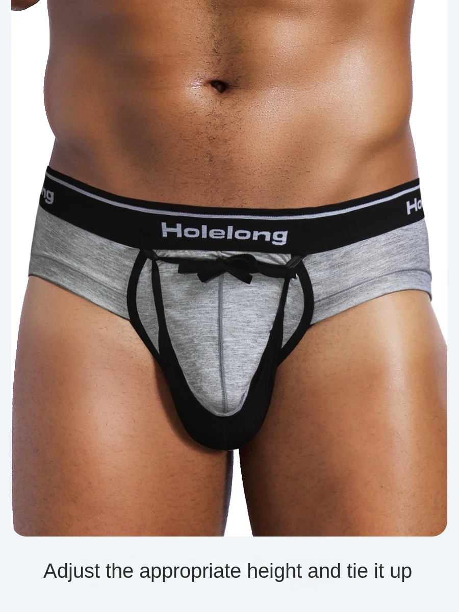 Separation Triangle Underwear Men's Foreskin Separation Big Bag Men Bra Strap Drawstring Penis Friction Increase Sex Durability