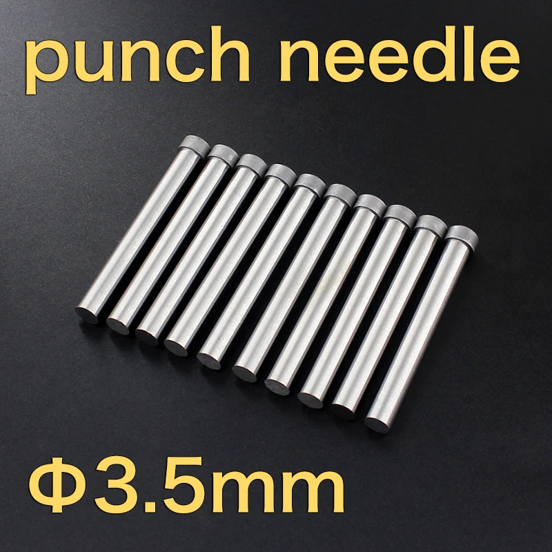 

SKD11 material: T-shaped mold hole punching needle, white steel high speed steel hole punching rod diameter 3.5mm, total length