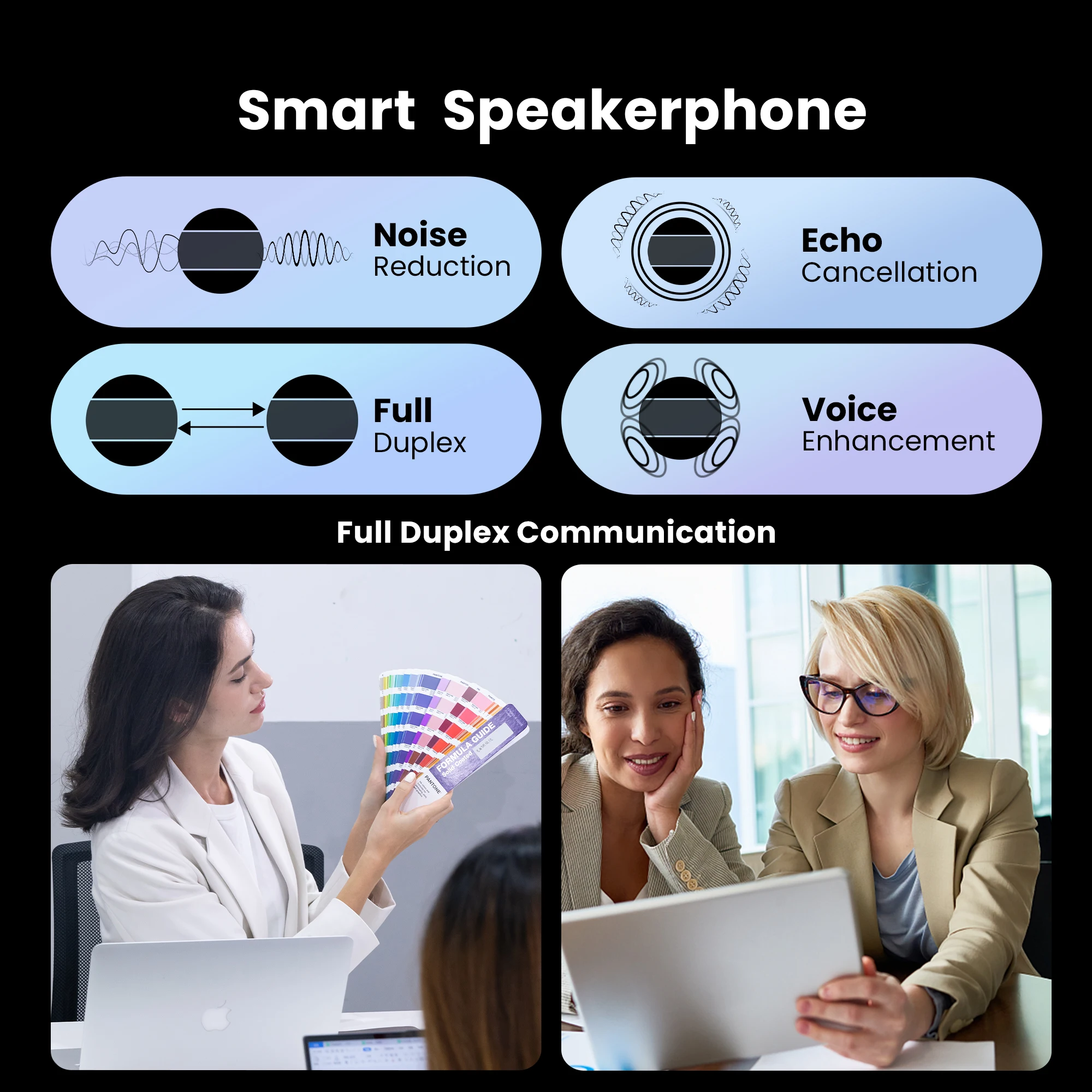 Bluetooth Speakerphone-Tenveo M5BEX with Daisy Chain Cable, Computer Speakers with Microphone VoiceIA Noise Cancelling