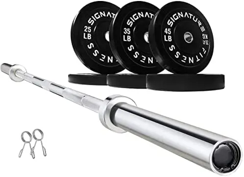 

2" Bumper Plate Weight Plates with 7FT Barbell, Multiple Packages