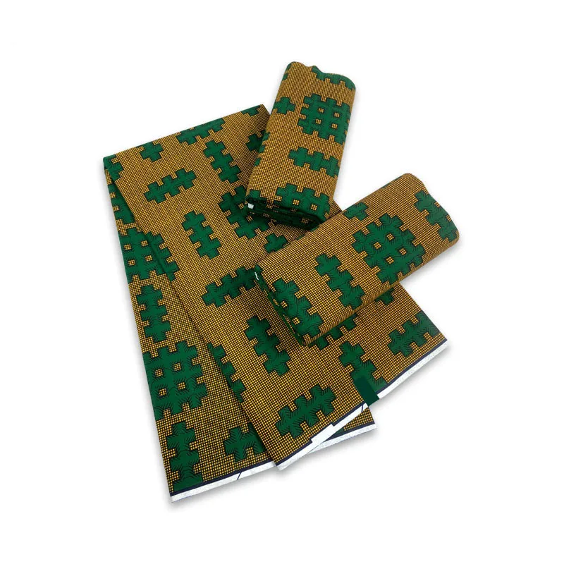 

New Arrival High Quality 100% Cotton Nigerial Wax Print Guaranteed Veritable Ankara African Real Wax Fabric 6yards YG205-2