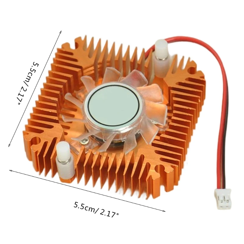 1W 3W 5W 10W 고전력 컴퓨터 CPU 그래픽 방열판 냉각기 5.5cm 구멍 간격 라디에이터 용 팬이있는 알루미늄 방열판