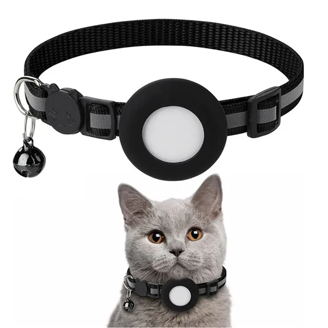 Cat Airtag Holder Collar Breakaway Reflective Strips Adjustable Kitten Collar Waterproof Cat Bell Collar Pet Air Tag Case Cat Airtag Holder Collar Breakaway Reflective Strips Adjustable Kitten Collar Waterproof Cat Bell Collar Pet Air Tag Case