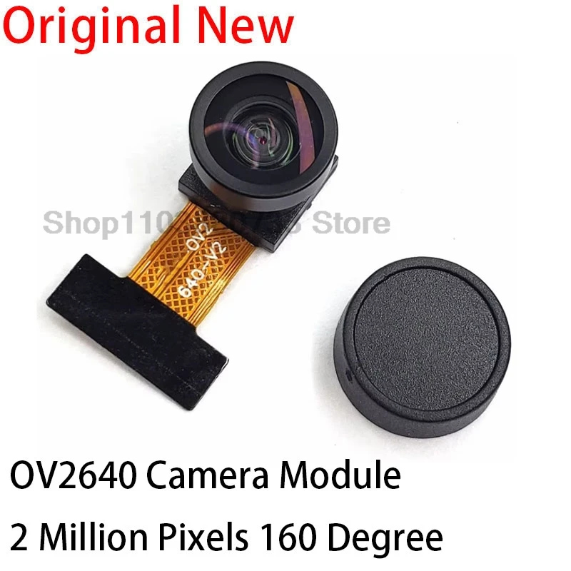 Module caméra CMOS VGA pour drone avec connecteur plat et lentille argentée, prêt à être installé.