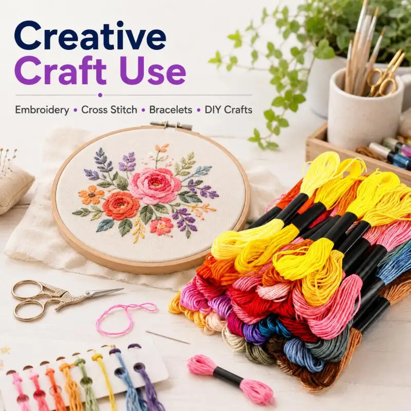 24/36/50/100색상 멀티컬러 유사 실 크로스 스티치 면사 자수실 키트 DIY 바느질 도구