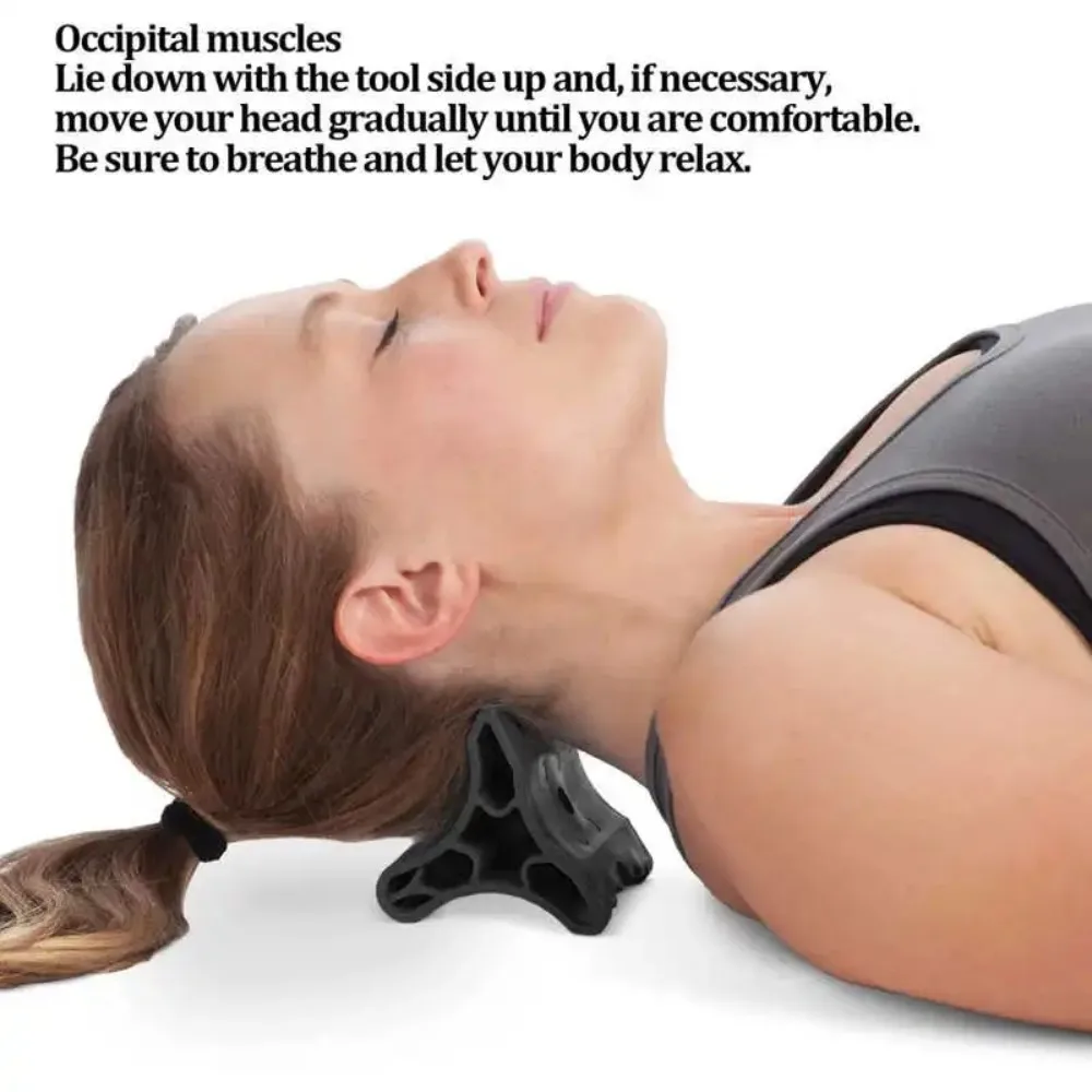 Neck Tension Reliever Neck Shoulder Stretcher Neck Massage Pillow Cervical Spine Traction Pillow Occipital Release Tool Fitness