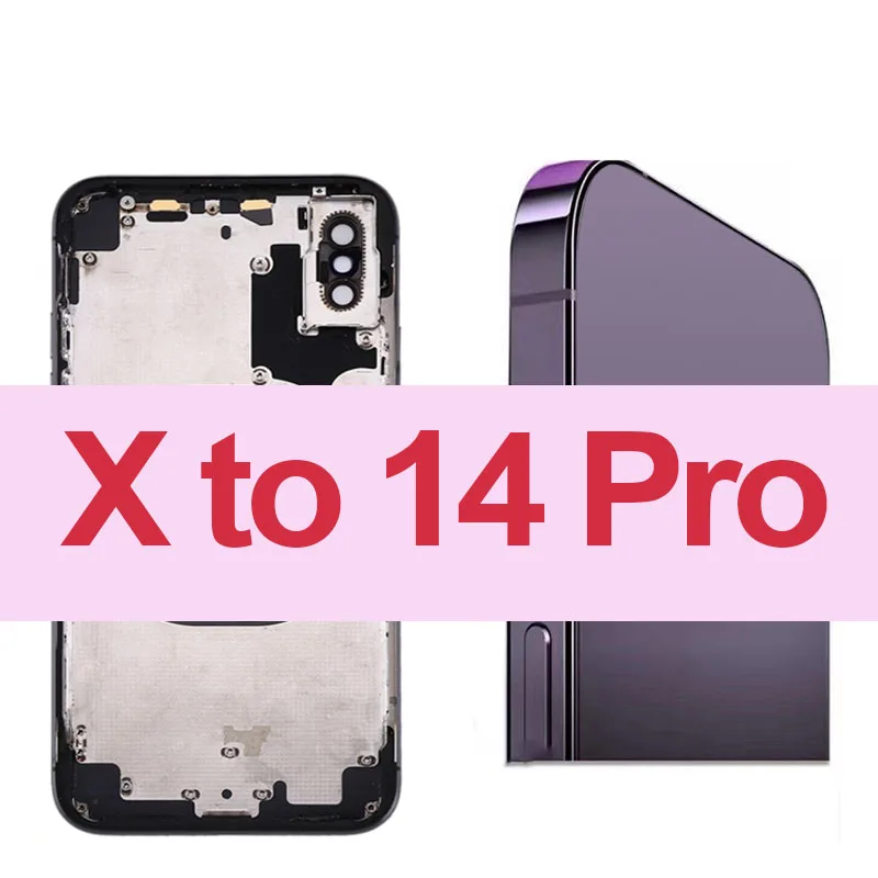 For X To 14 Pro Diy Back Cover Housing For Apple Iphone X Convert Into
