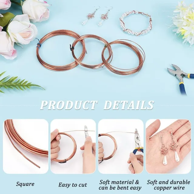 Filo Di Rame Piatto - 32 AWG, 3 Mm X 6 M, Per Gioielli E Artigianato Fai-Da-Te - Foto 9