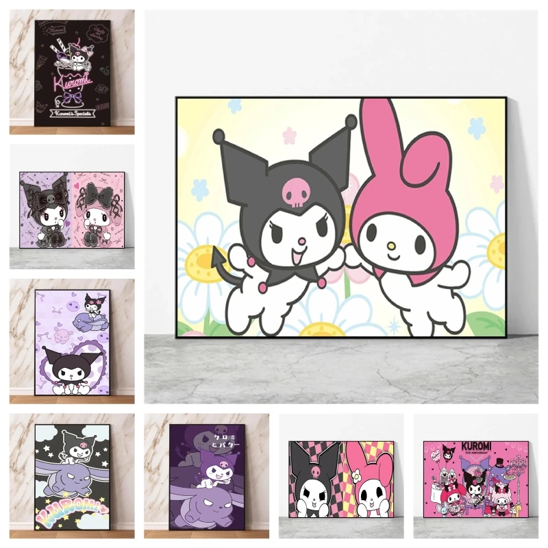 

Плакаты на холсте Sanrios Kuromi, красивые декоративные картины, подарочное искусство, рождественские подарки, картина из комиксов, модульные принты