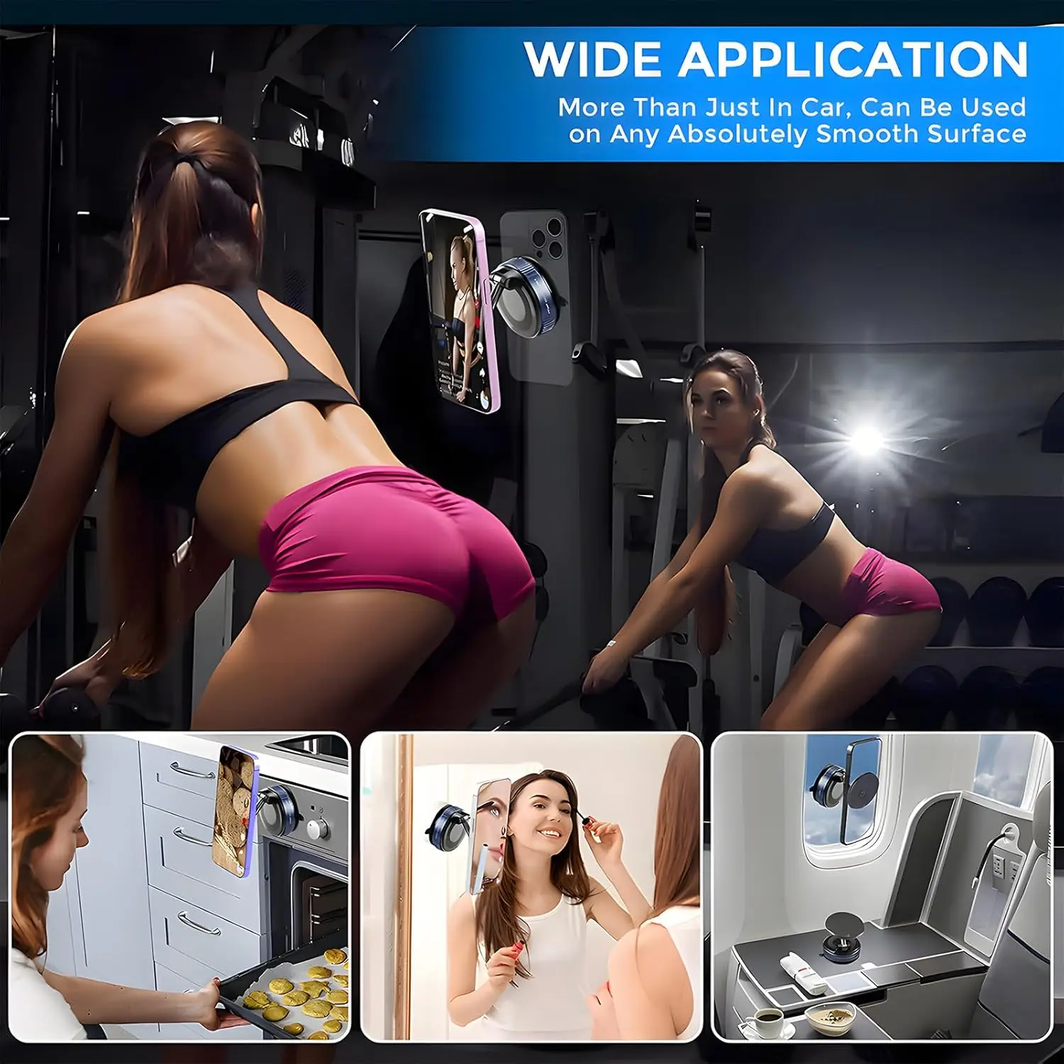 Wireless Charger Vacuum Magnetic Phone Stand for Magsafe iPhone 16 15 14 13 12 Pro Max 360° Adjustable Suction Cup Car Dashboard