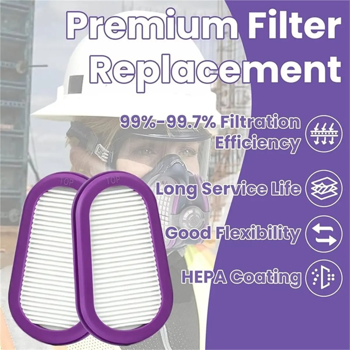 Filtres P100 Lot de 8 pour Respirateur SPR321 Compatible
