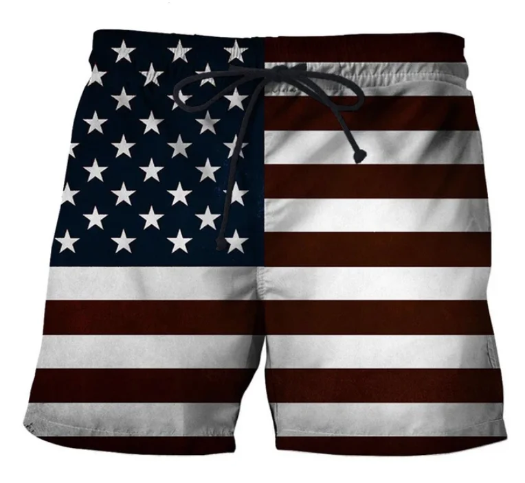 New 3D Print American Flag  Causal Clothing  Fashion Men Women Shorts Plus Size S-7XL Streetwear Pants  Cargo Shorts Men