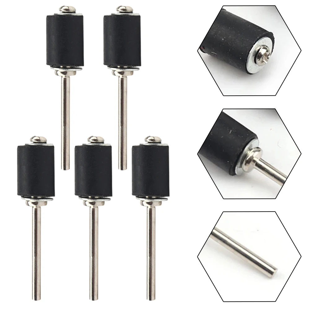 

5Pcs Sanding Mandrels 0.39inch 12.7mm 3.17mm 6.35mm Rubber Shank Mandrels Silver Abrasive Tools Black Drum Sanding Kit Metal