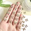20Pcs New Maillard Color Ribbon Bow Nail Art Accessories Classic Leopard Print Tie Resin Nail Charms DIY Clips Nails Decorations 6