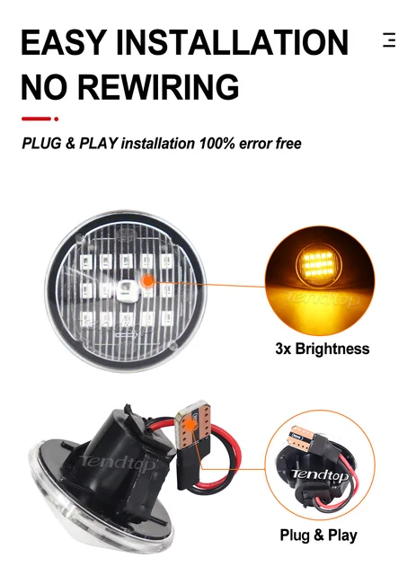 Luci Indicatrici LED Dynamic Blink Per Fiat Punto E Doblo - Nero, Sequenziale, 12V - Foto 10