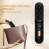 Wireless Comb Hot Selling USB Rechargeable Wireless Electric Iron Light Weight Hair Straighten Brush Hair Straightening Curling 6
