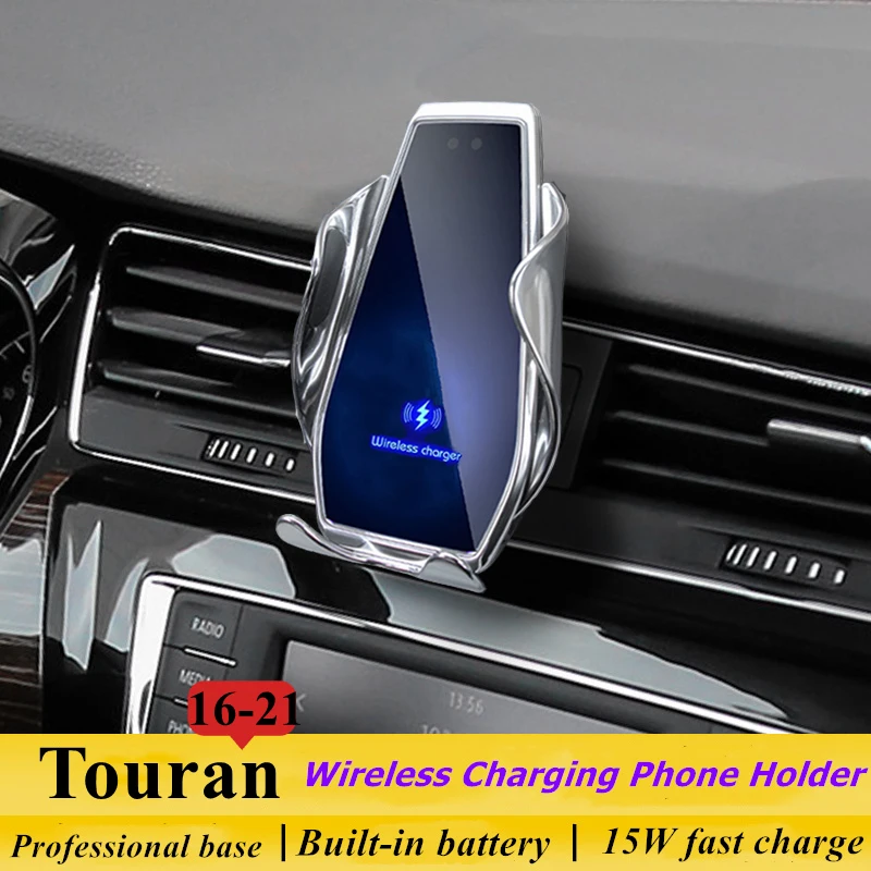 

For VW Volkswagen Touran 2016-2021 Car Phone Holder 15W Qi Wireless Charger Stand for iPhone Xiaomi Samsung Huawei Universal
