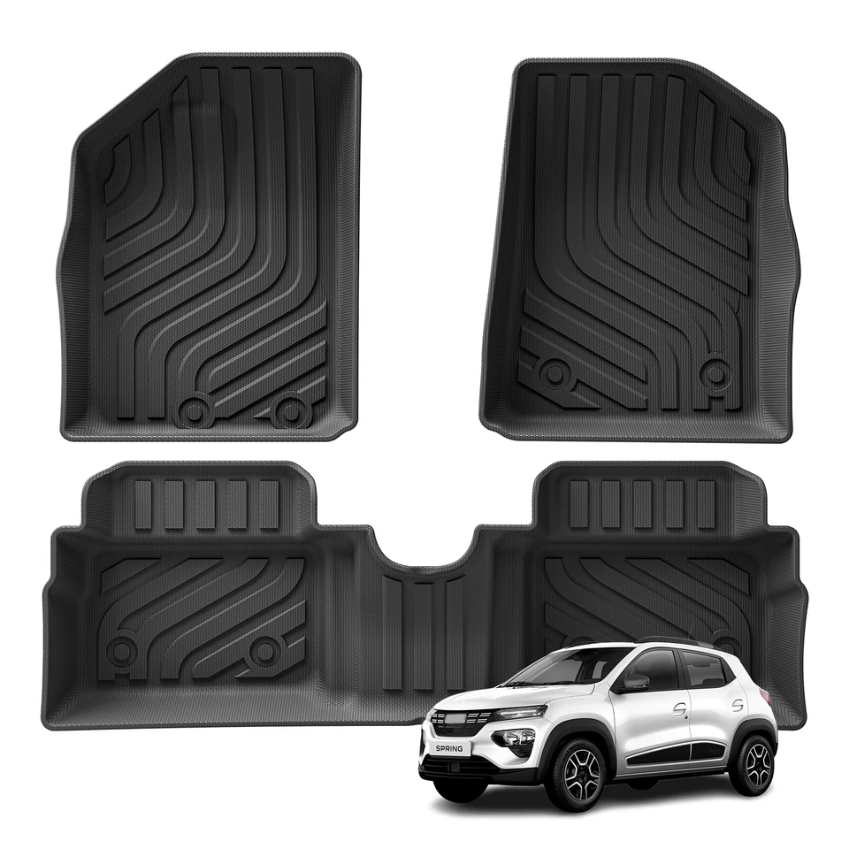 Kofferbakmatten voor Dacia Spring 2021 2022 2023 2024 2025 2026, Antikras Antislip LederenTapijten Kofferbakbeschermer Pad Interieur Accessoires,B- Black Red