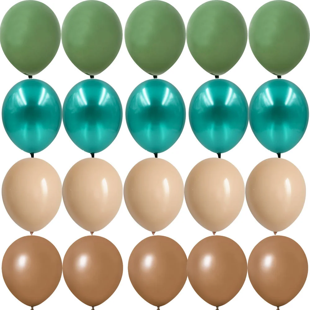 Description Picture 6 of item15/20PCS 12inch Balloon Set Retro Green Pink Gold Balloon for Birthday Wedding Anniversary Jungle Safari Party Decorations