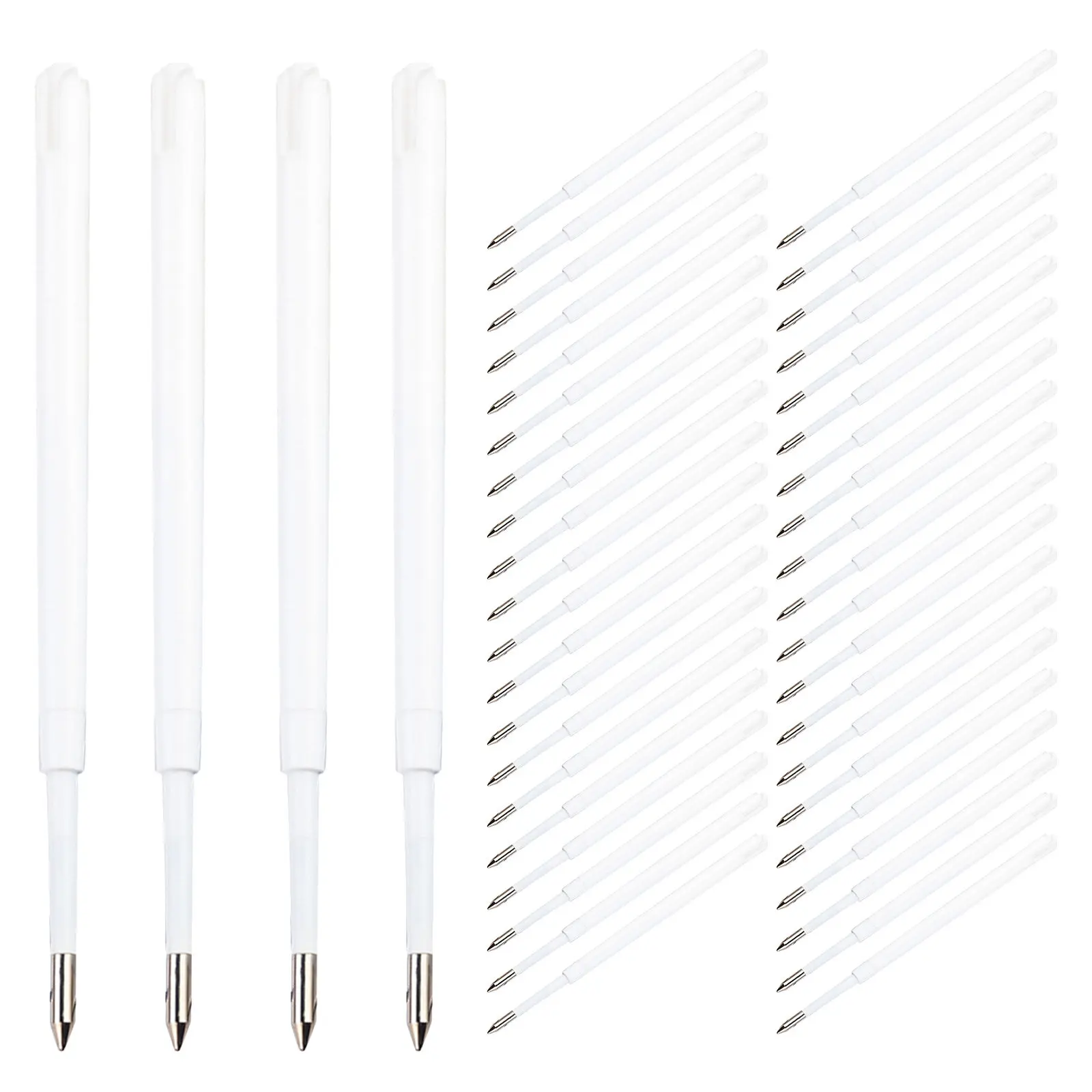 100Pcs 볼펜 리필 검정 잉크 1.0mm 팁 개폐식 펜 교체 사무실 학교 쓰기 부드러운 리필 카트리지