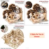 3D Wooden Puzzle Marble Run Set DIY Assemble Mechanical Model Building Kits STEAM Educational Toys for Adult Kids Birthday Gifts 6