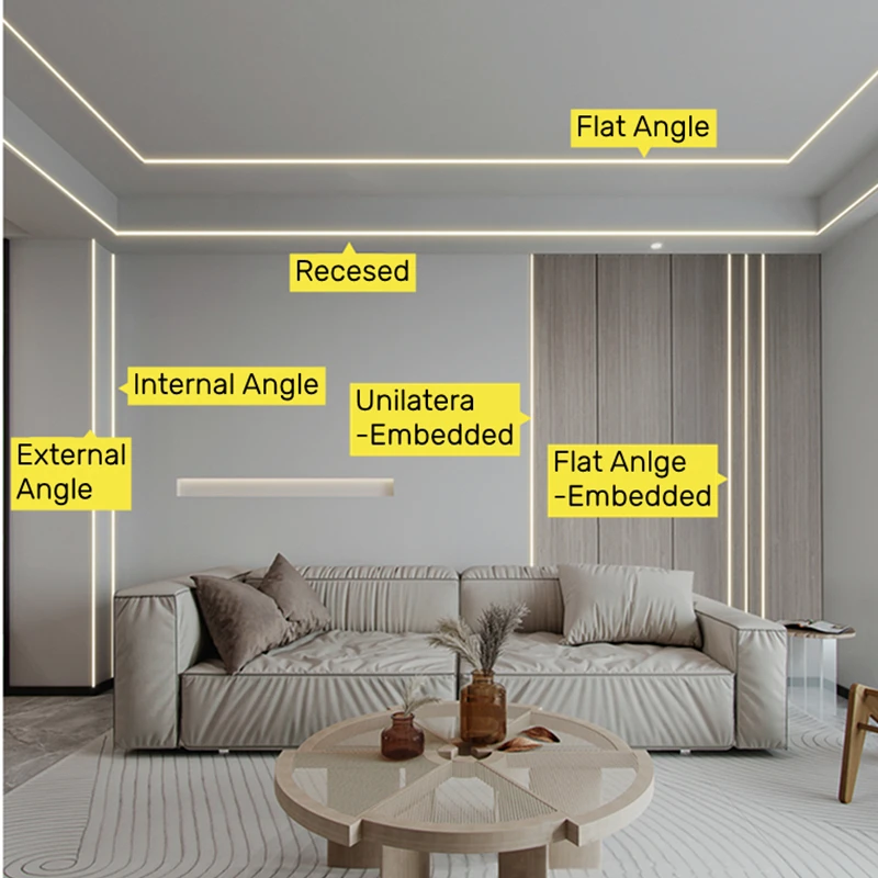 Aluminium LED Profile for Cove Light Recessed into 5/8 Ceiling