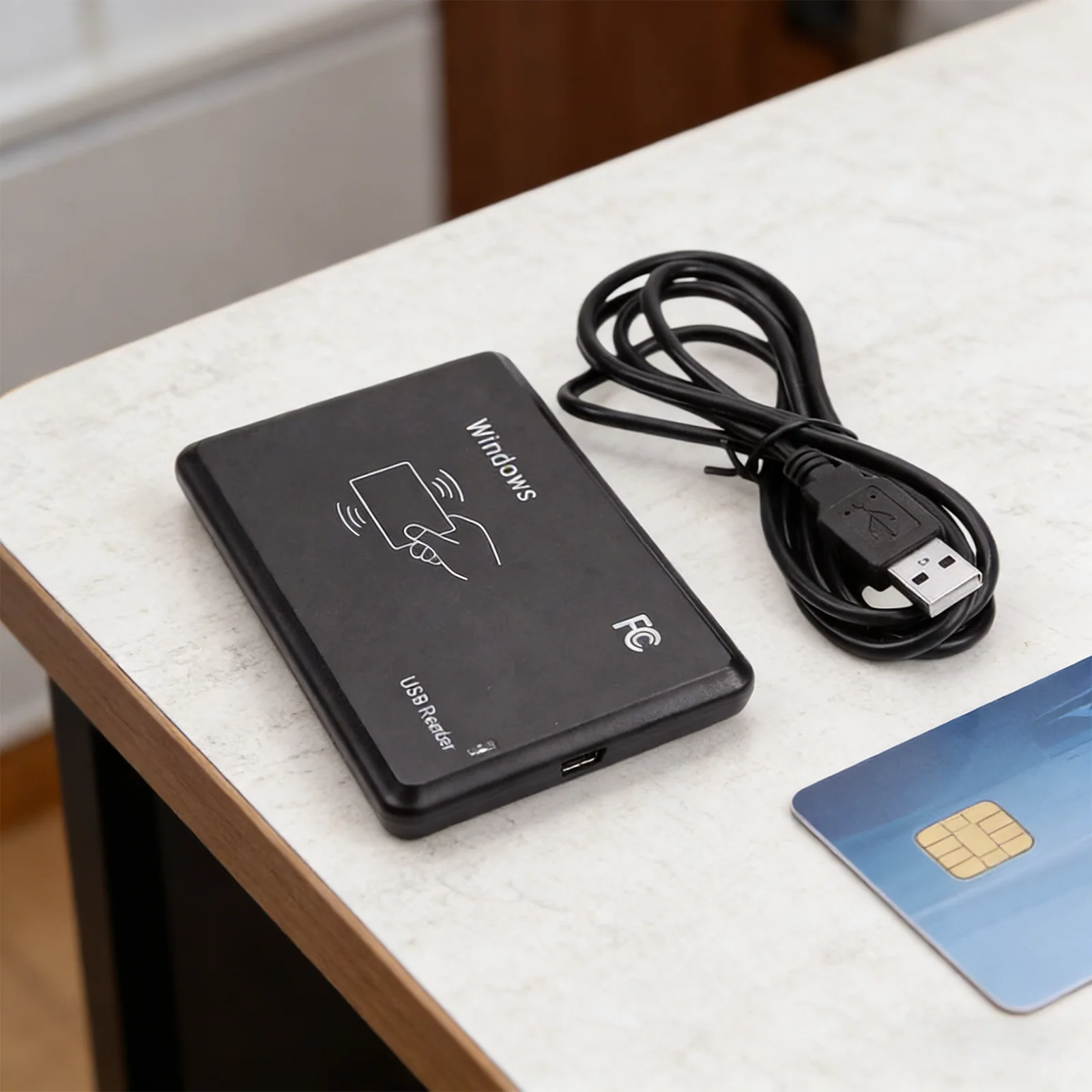 USB 인터페이스가 있는 스마트 카드 리더기 LED 표시등/버저가 있는 RFID IC 카드 리더기 Windows Linux MacOS와 호환 가능