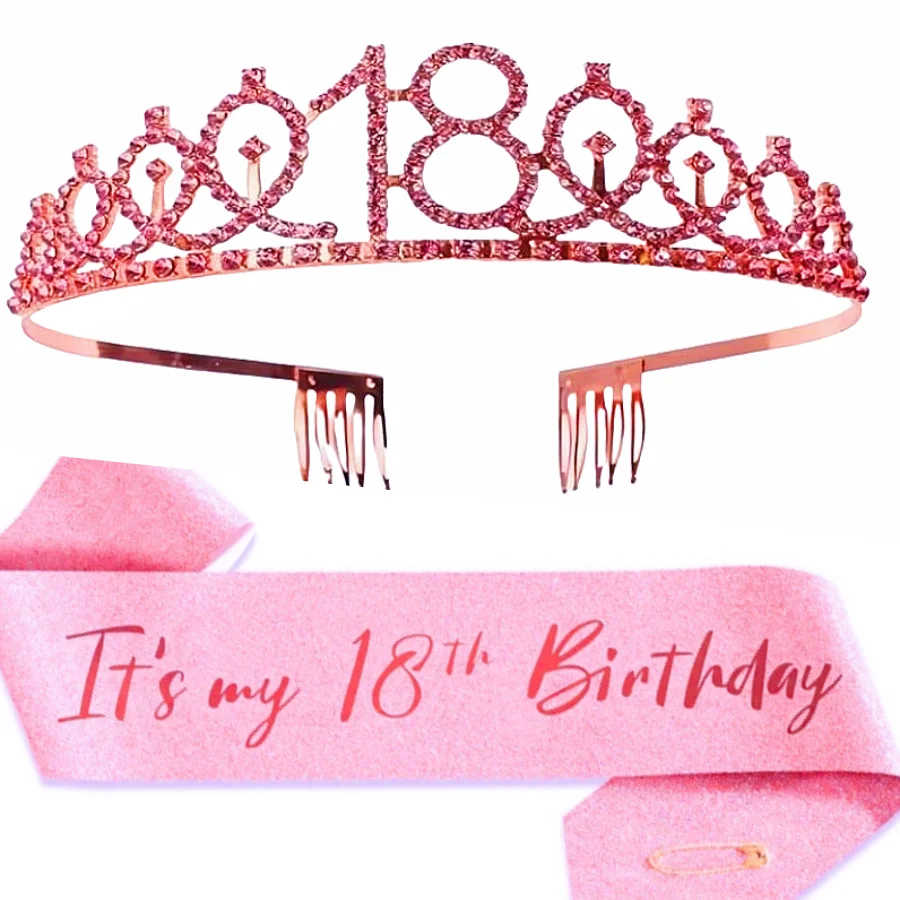 Geburtstags-Tiara Krone Schärpe für Frauen und Mädchen, Dies ist mein 4., 5., 6., 7., 8., 9., 10., 13., 16. Geburtstag, Party-Dekoration, Geschenke – Detail 11