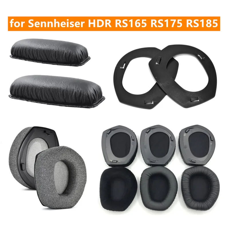 Cuscinetti Per Le Orecchie Della Fascia Di Ricambio Manicotti Per Cuscino Con Clip Per Fibbia Per Sennheiser HDR RS165 RS175 RS185 RS195 Cuscinetti Per Cuffie - Foto 6