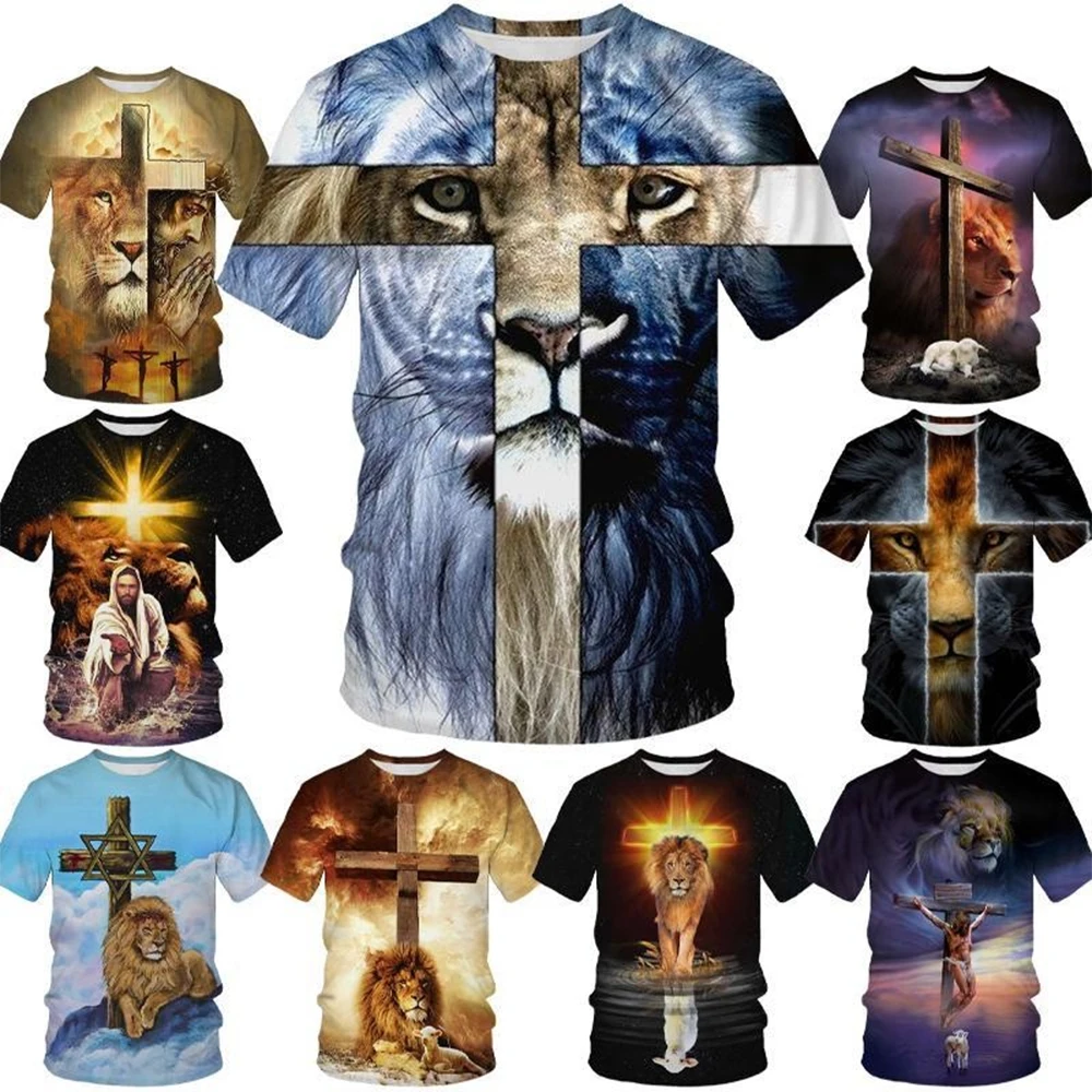 Cross Lion 3D Print Tee 1