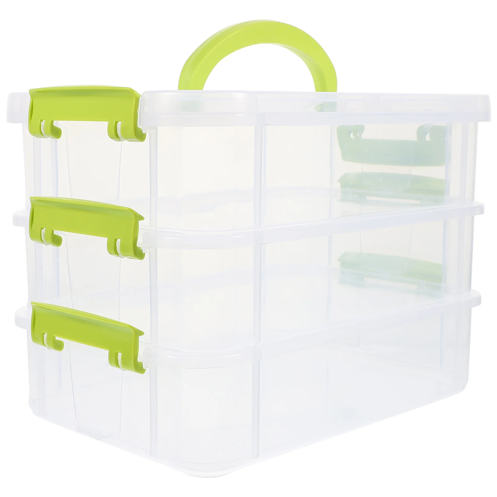

Storage Box Three Layer Office Bins Christmas Creative School Case Pp Latching Container for Toy