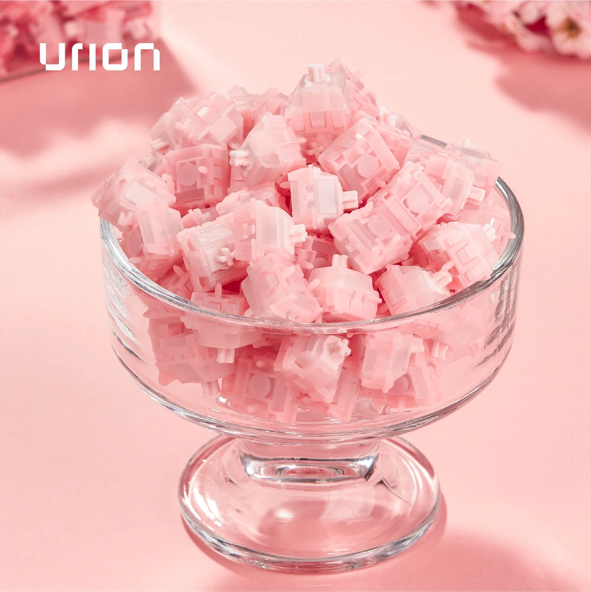 Enhanced Pink Ice Sakura Switch - Linear, Magnetic, Pre-Lubed, 35g/50g Actuation, 3.5mm Travel