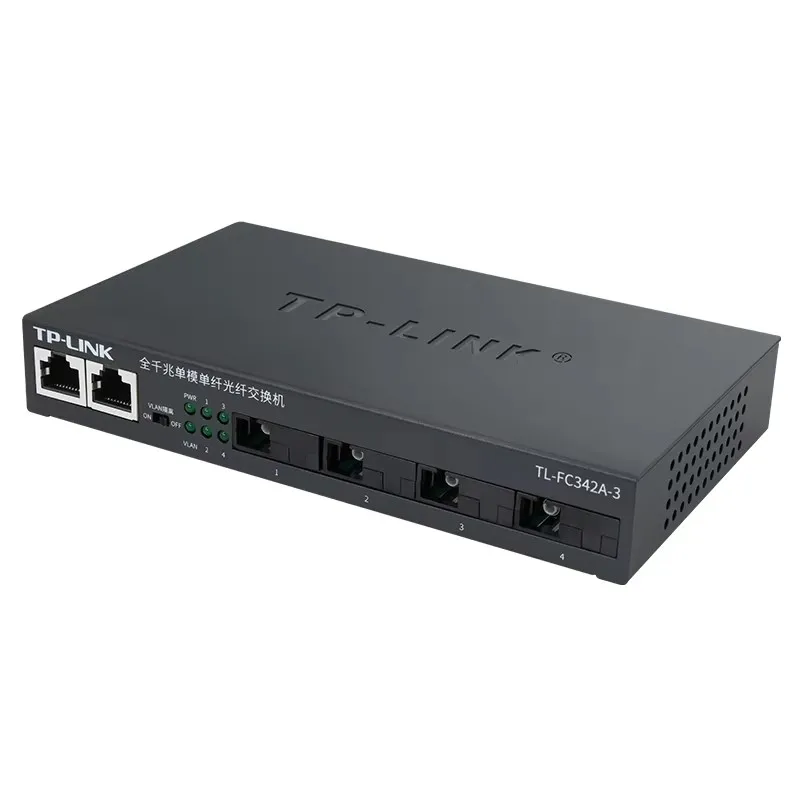TP-LINK TL-FC342A-3 Single mode fiber 4SC+2GE Gigabit Fiber Transceiver 1.25Gbps Media Converter 3KM
