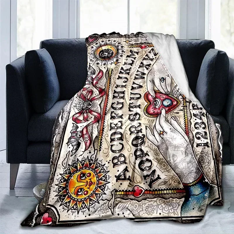 Winter Kid's 3d Printed baby blanket Cat Skulls Ouija Board Witchy Premium babes carpet Gothic Home Decor Quilt for Children 2