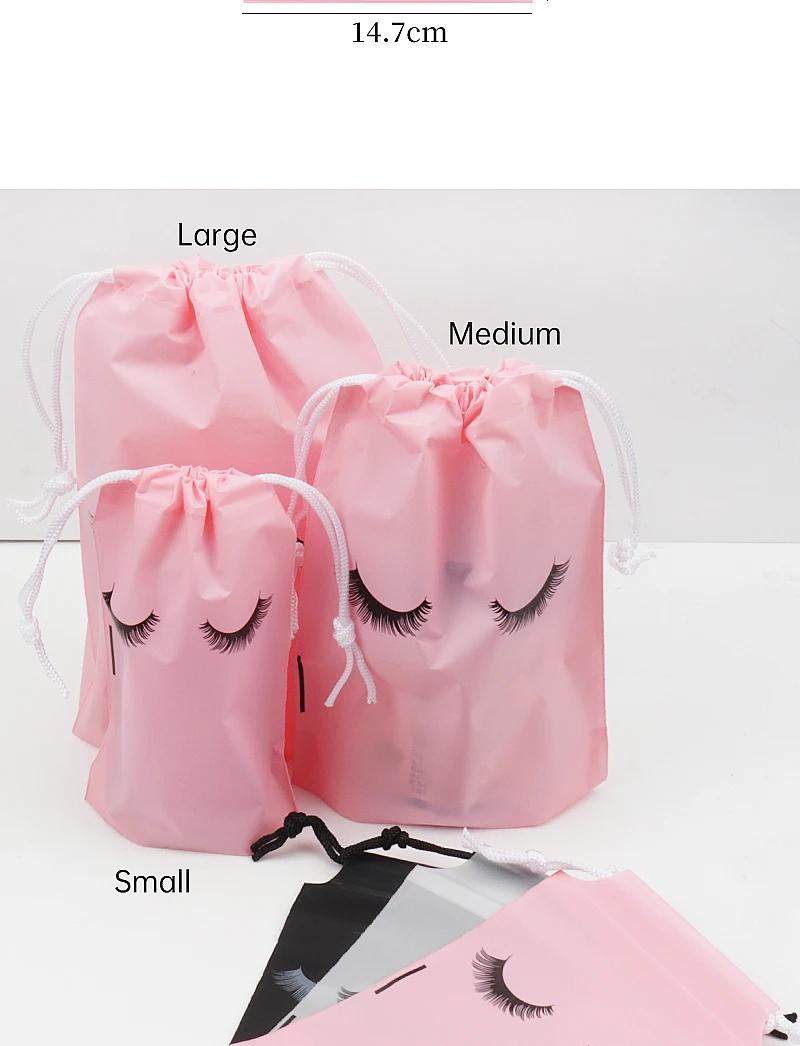 20 stücke Wimpern Verlängerung Kosmetische Lagerung Taschen Make-Up Taschen Reise Beutel Kulturbeutel Fällen Mit Kordelzug Für Frauen Mädchen – Detail 4