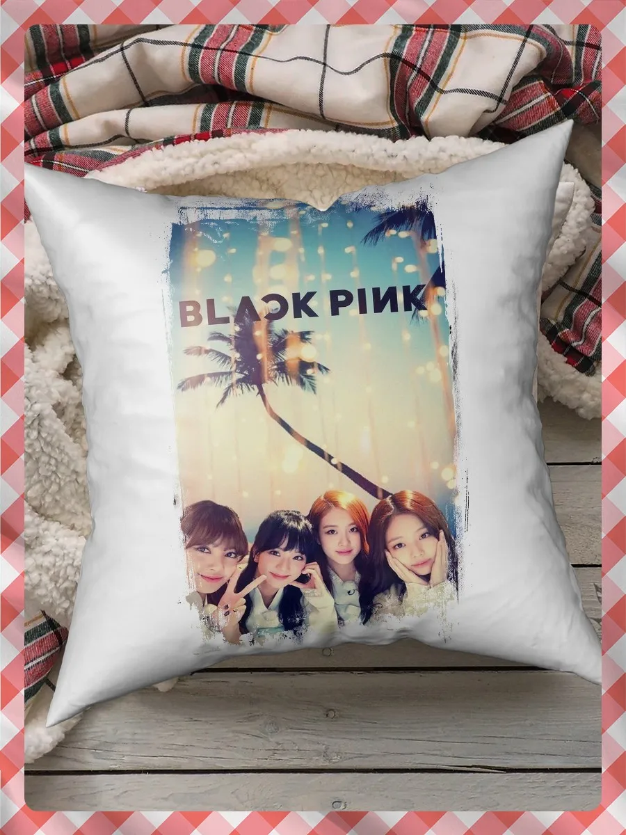 Подушка для сна декоративная с принтом BLACKPINK (блэкпинк K-pop girl group Лиса Джису Розэ