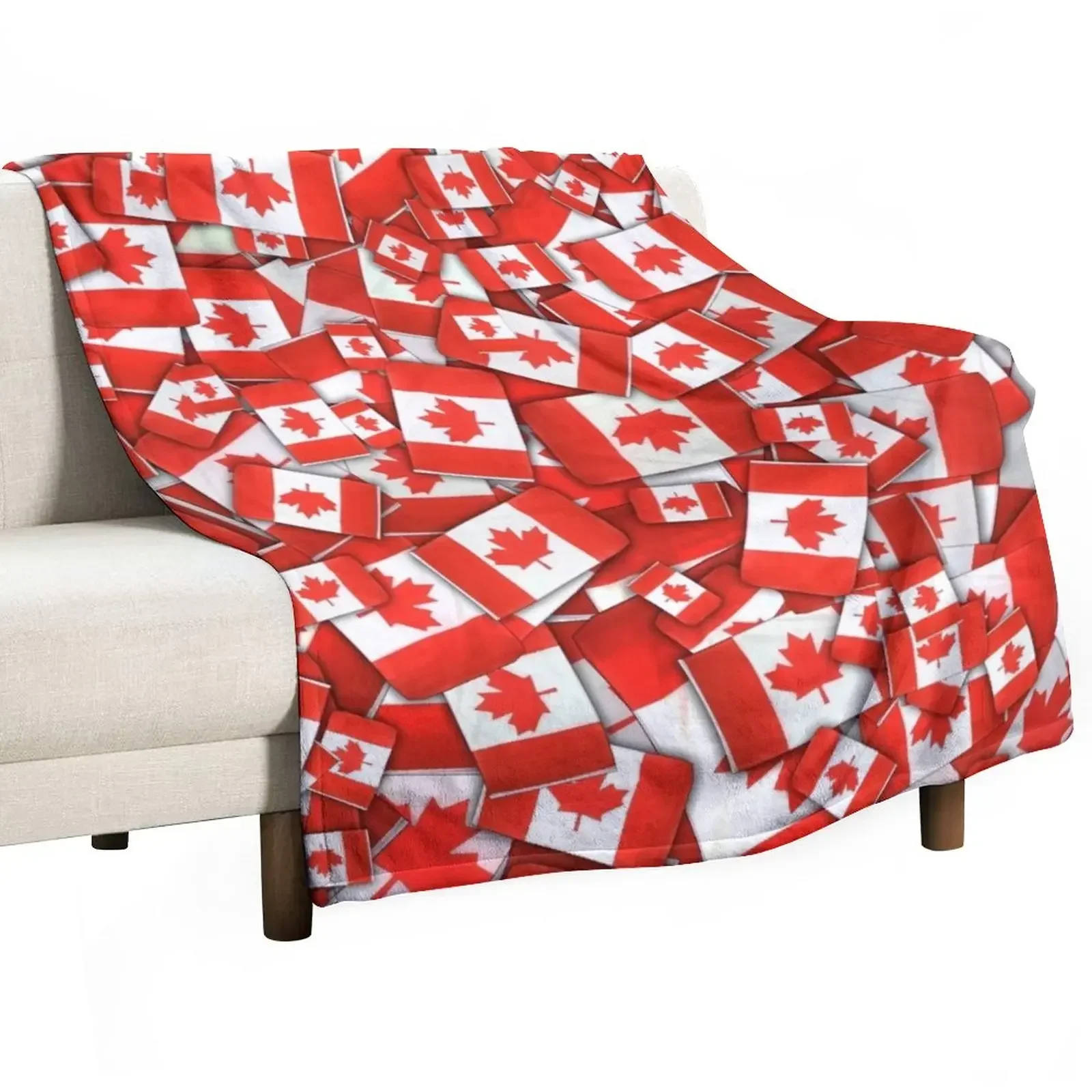 

New Canada Flag Pattern Throw Blanket Thin warm for winter valentine gift ideas Furrys Blankets