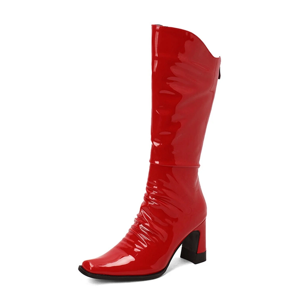 Sexy-Fashion-Pleated-Pointed-Toe-Zipper-High-Heels-Knee-High-Boots ...