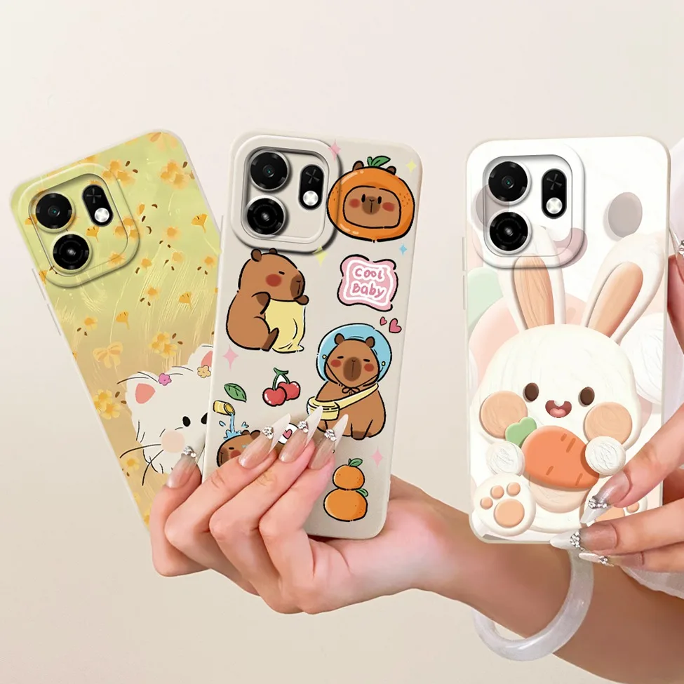 Silicone Cute Cartoon Luxury Flowers Painted Case Cover