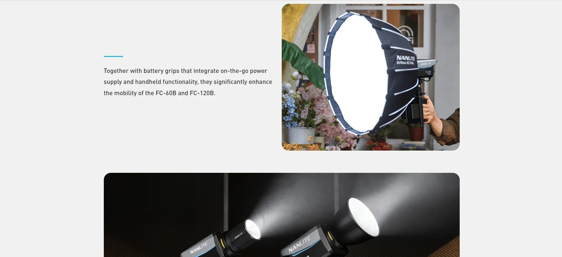 Nanlite FC-60B FC-120B Bi-Color LED Video Light 2700K-6500K Bowens Mount Continu
